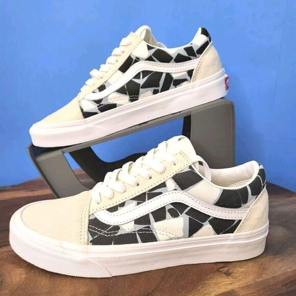 VANS Old Skool Mosaic Checkerboard Suede Canvas Multi White Women's 7 Men's 5.5 - Picture 3 of 12